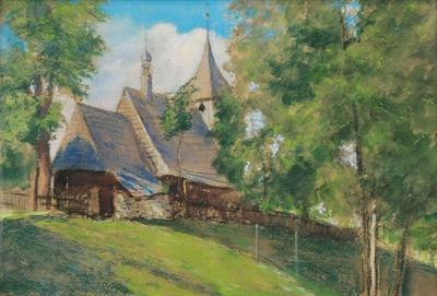 Kościół Św. Wawrzyńca w Knurowie, ok. 1925