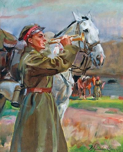 Trębacz z koniem, 1934