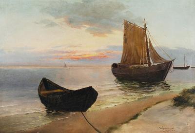 Łodzie na brzegu, 1935