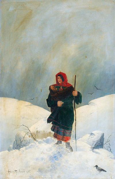 Hucułka w zimowym pejzażu, 1906