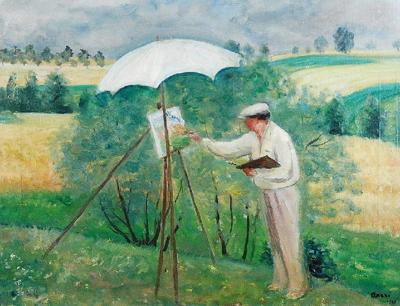 Pejzażysta - Wojciech Weiss malujący, 1935