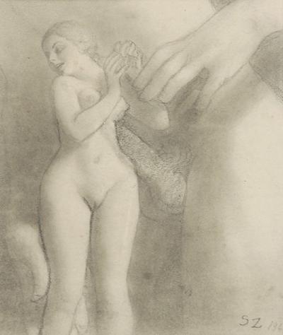 Akt dziewczyny z wyolbrzymionym aktem męskim, 1941