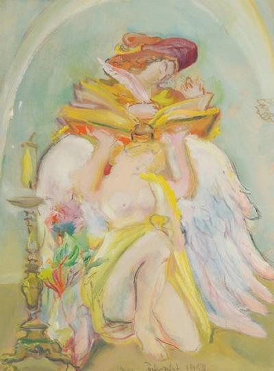 Poeta, księga i Amor, 1958