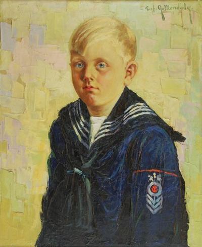 Chłopczyk w marynarskim ubranku