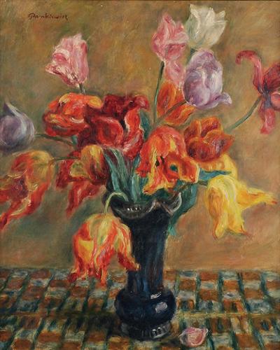 Tulipany w niebieskim flakonie, ok. 1926