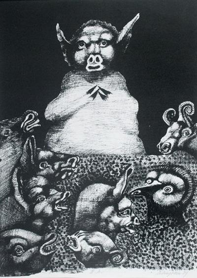 Z cyklu: „Folwark zwierzęcy -Georga Orwella”, 1974