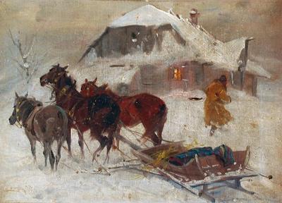 Pod chatą, ok. 1920