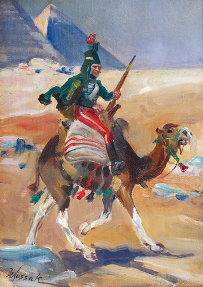 Huzar napoleoński na wielbłądzie, 1912