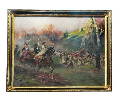 Kościuszko prowadzi kosynierów do ataku - Kościuszko pod Racławicami, 1924