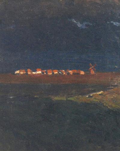 Wieś o zachodzie [Wieś nocą], 1897