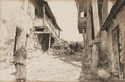 W podolskim miasteczku, ok. 1904