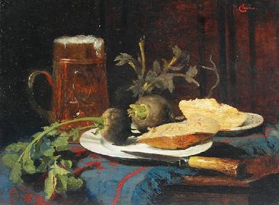 Martwa natura z czarną rzepą