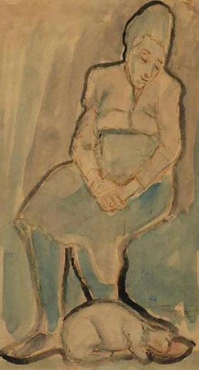 Kobieta z kotem, 1949