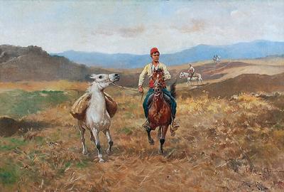 Jeździec z luzakiem, 1911