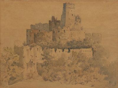 Pejzaż z ruinami zamku, 1863