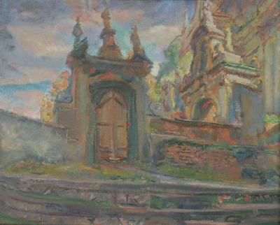 Przed bramą, 1954