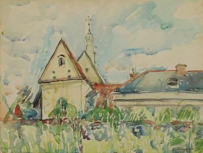 Motyw miejski z kościołem, 1939