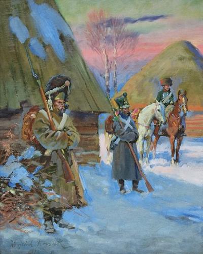 Gwardziści armii napoleońskiej strzegący kwatery Cesarza, 1926