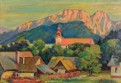 Giewont o zachodzie słońca