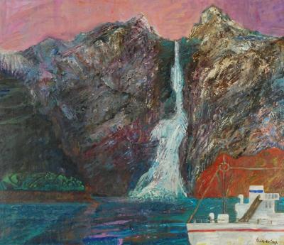 Pejzaż norweski z okrętem, 1983