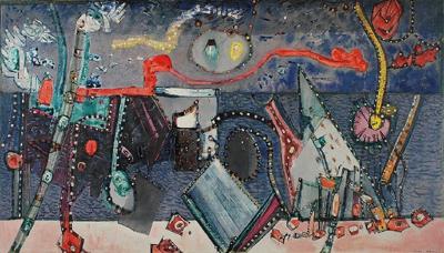 Arshormegram - Klejnoty Bałtyku, 1969 tempera, olej, technika mieszana, płótno; 112 x 185 cm; sygn. i dat. p. d.: *SZWACZ* 1969*
