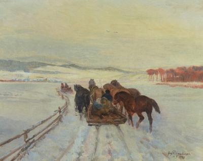 Na saniach, 1955