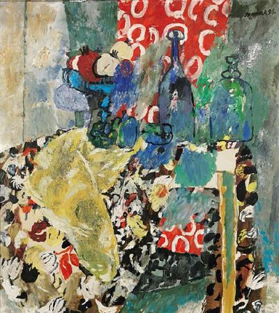 Martwa natura z żółtą draperią, 1996