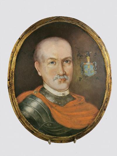 Portret męski herbu Dąbrowa - w typie portretu epitafijnego z XVIII w.