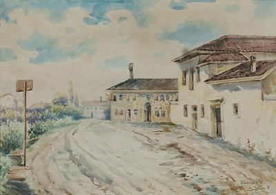 Oderzo - Motyw z włoskiego miasteczka, 1918