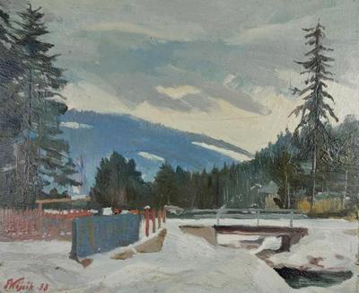 Pejzaż górski ze strumieniem, 1938