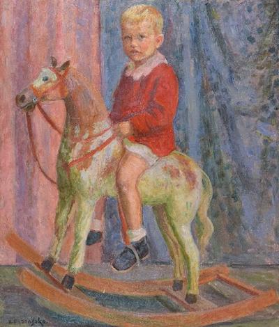 Chłopczyk na koniku bujanym, 1953