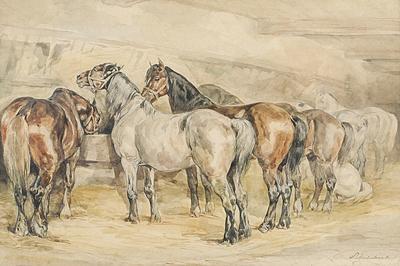 Konie w stajni, 1832-1835