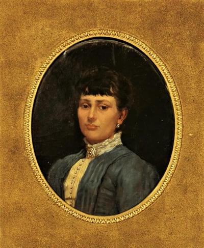 Portret damy w niebieskiej sukni