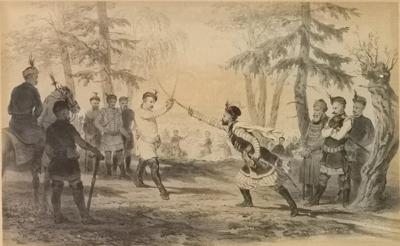 Pojedynek Paska z Jasińskim - Ilustracja do „Pamiętników” Jana Chryzostoma Paska, wyd. z 1849;