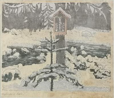Kapliczka w lesie, ok. 1910-1920