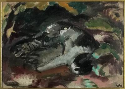Kotka z kociętami w ogrodzie, 1916