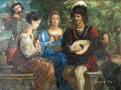 Koncert w ogrodzie, ok. 1850