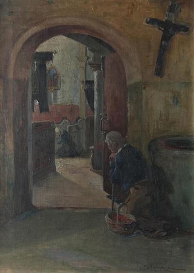 W kościelnej kruchcie, 1928
