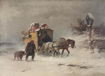 Kuglarze w drodze w zimowy dzień, 1898