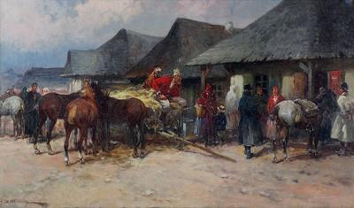 Przed karczmą, ok. 1918