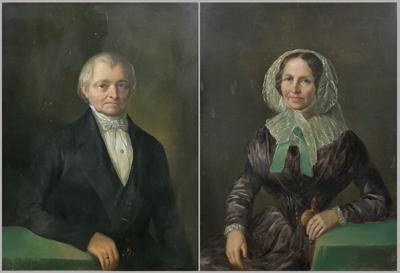 Para portretów z epoki biedermeier