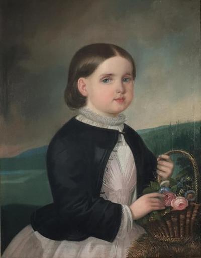Mała dziewczyna z koszykiem kwiatów, ok. 1840