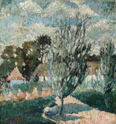 Pejzaż z chatami, 1932