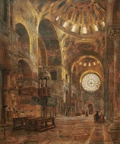 Wnętrze bazyliki św. Marka w Wenecji, 1881