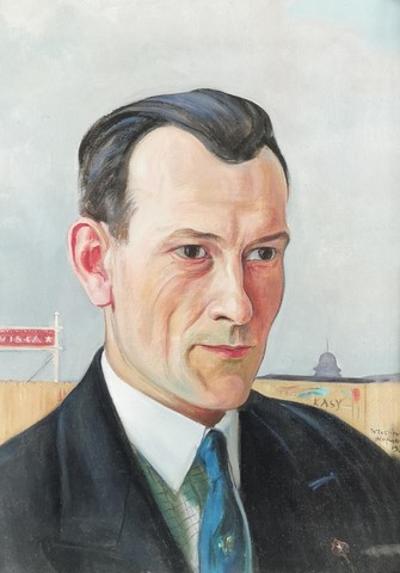 Jerzy Antoni Potocki przed stadionem Wisły w Krakowie, 1932