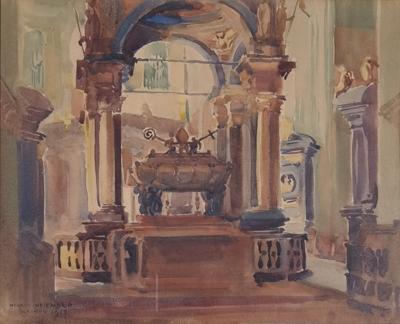Wnętrze Katedry na Wawelu, 1915