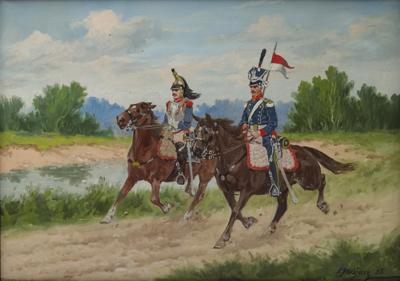 Ułan i kirasjer na koniach, 1993