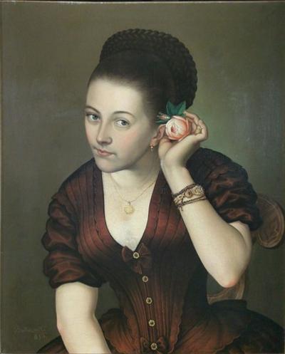 Portret kobiety z różą, 1850