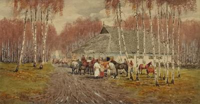 Przed karczmą, ok. 1890?