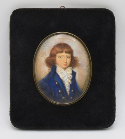 Portret chłopca w niebieskim surducie - miniatura, 1982